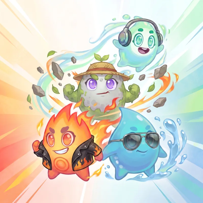 deFITnitive Blobs wearing cosmetics — sunglasses, a headset, a jacket and a hat
