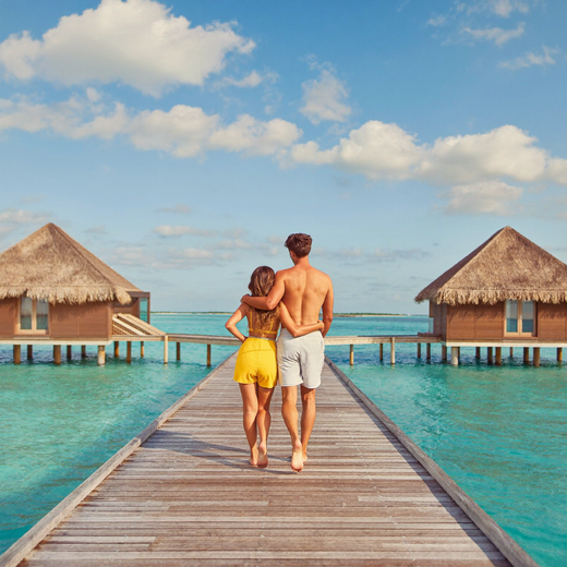 Overwater villas in the Maldives